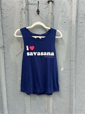 Spiritual Gangster Blue “I Love Savasana” Tank, size M